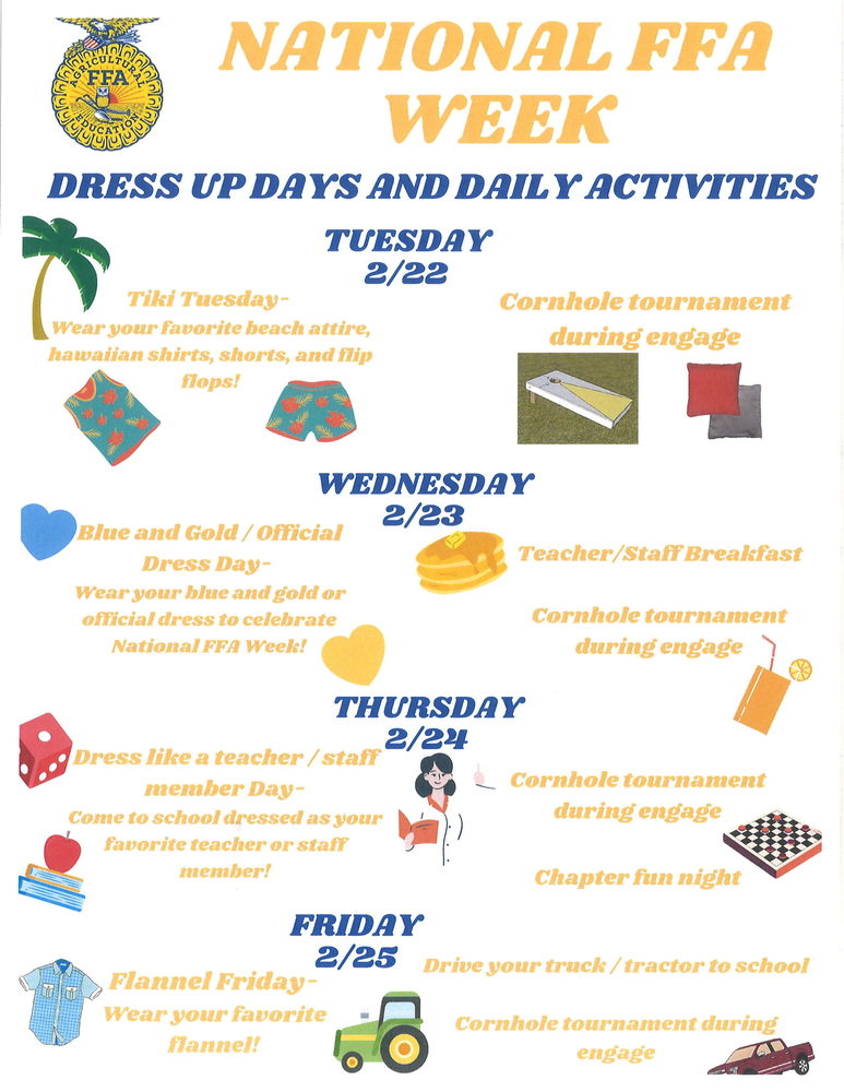 FFA Week Activity Schedule