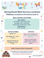 Check out the Meal Service for Spring Break provided by Chartwells