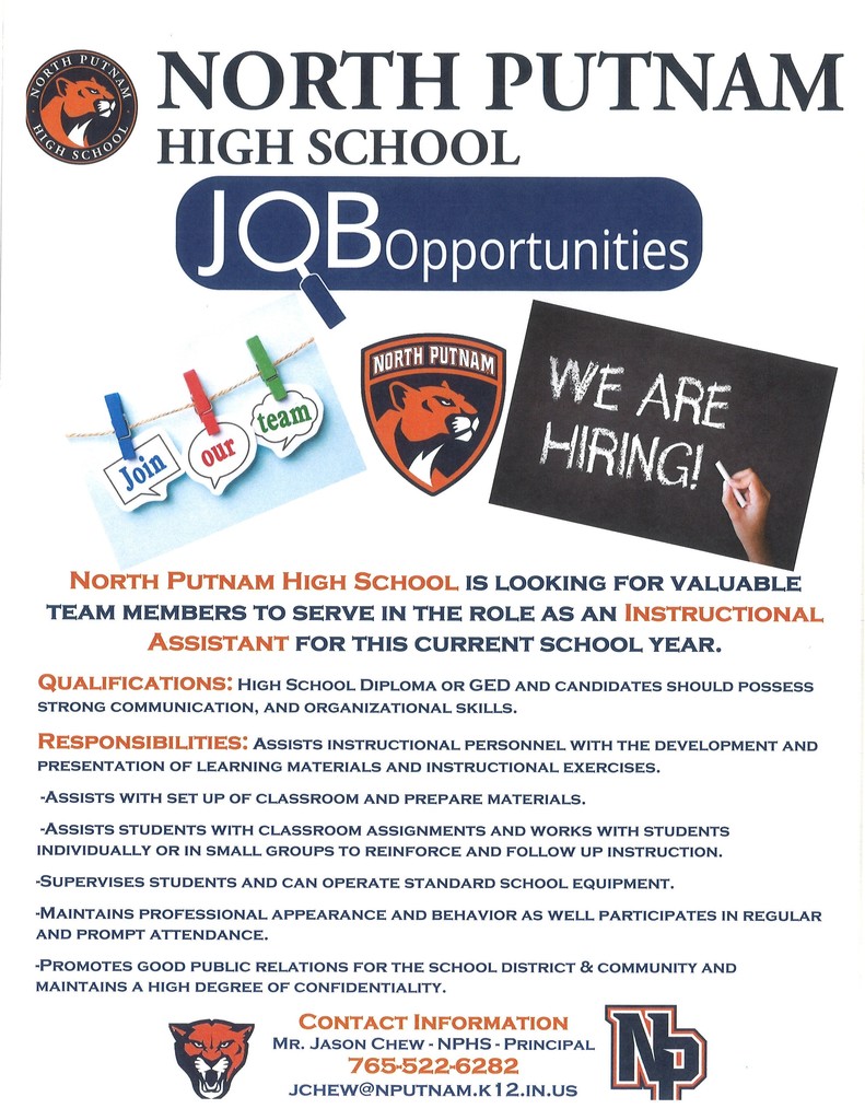 NPHS Instructional Assistant Flyer
