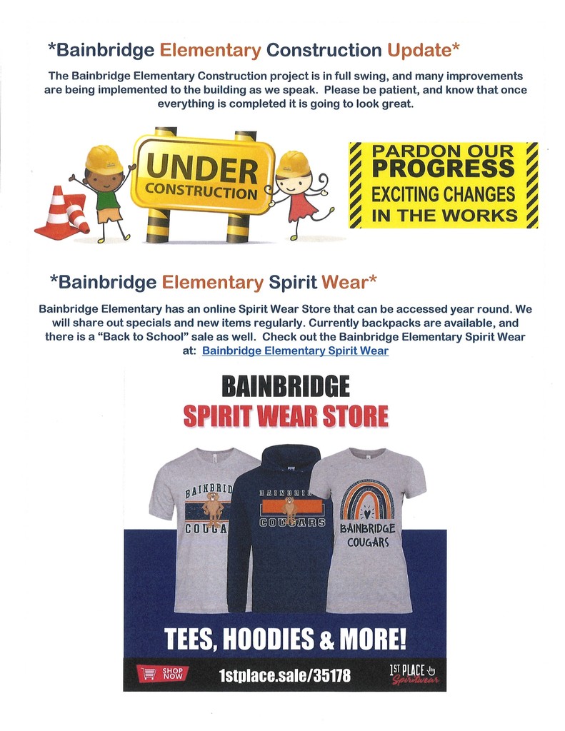 Bainbridge Elementary Newsletter Page 2