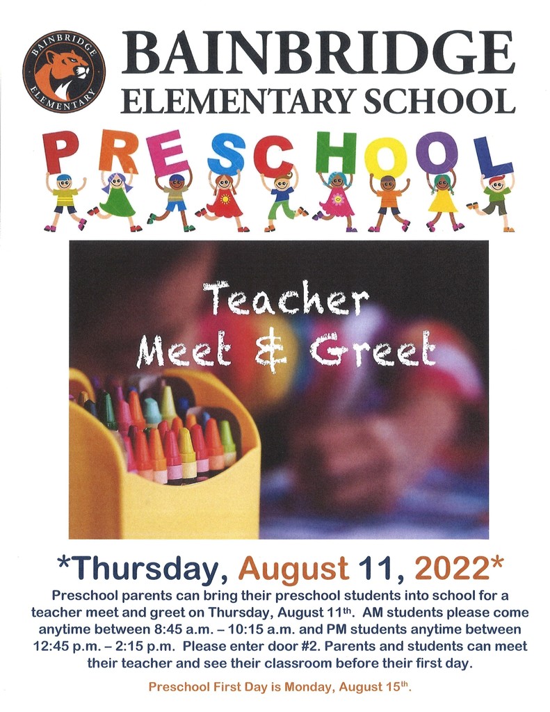 Preschool Teacher Meet and Greet Information