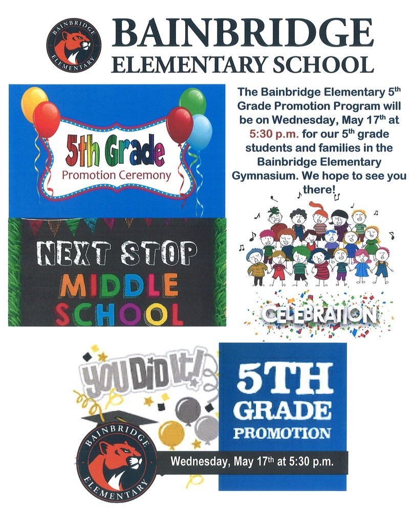Bainbridge Elementary 5th Grade Promotion Program Flyer