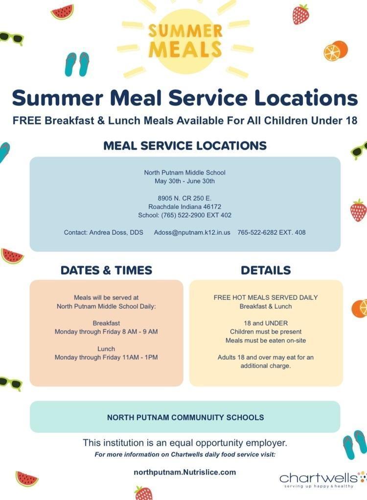 North Putnam Summer Meals Information 